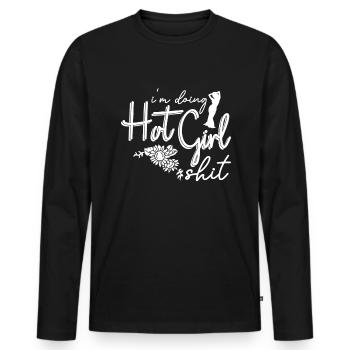 Je fais de la merde de fille chaude - danse du ventre - T-shirt manches longues Premium bio Homme - noir - Devant - Nico (187cm)