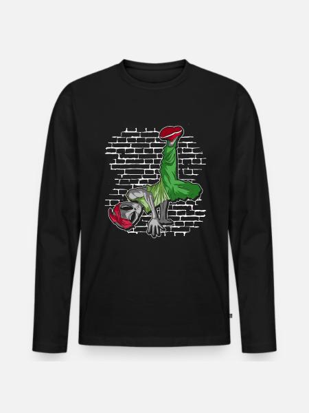 Breakdance Alien - Breakdance Hip Hop - Männer Premium Bio Langarmshirt - Schwarz