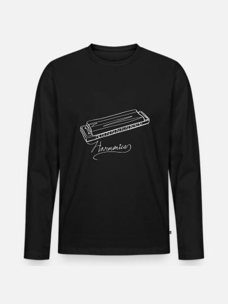 Harmonica Online Art - Harmonica - Men's Premium Organic Long Sleeve Shirt - black