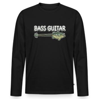 Guitare basse - Guitariste basse Basse - T-shirt manches longues Premium bio Homme - noir - Devant - Nico (187cm)