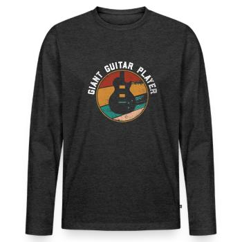 Giant Guitar Player - bassiste - T-shirt manches longues Premium bio Homme - anthracite chiné - Devant - Nico (187cm)