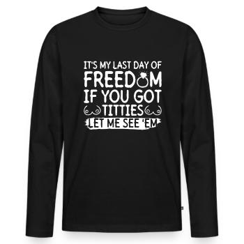 Groom Bachelor Party Bachelor Party Bachelor Party JGA - Men's Premium Organic Long Sleeve Shirt - black - Front - Nico (187cm)