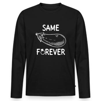The same eggplant forever - Bridal JGA - Men's Premium Organic Long Sleeve Shirt - black - Front - Nico (187cm)