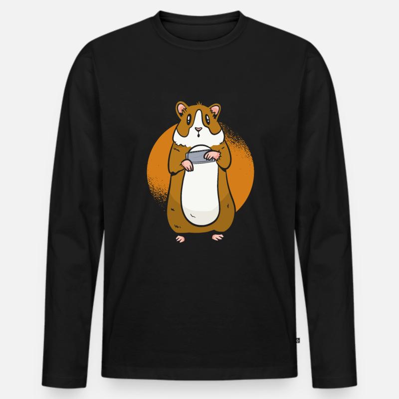 Hamster Harmonica - Harmonica Player - Men's Premium Organic Long Sleeve Shirt - black