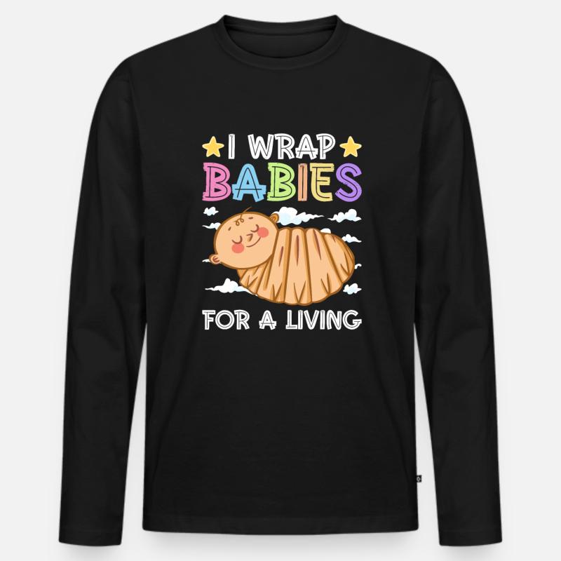 Kinder Krankenschwester Säugling Pädiatrie - Männer Premium Bio Langarmshirt - Schwarz