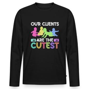 Newborn Photographer Baby Photography Saying - Men's Premium Organic Long Sleeve Shirt - black - Front - Nico (187cm)
