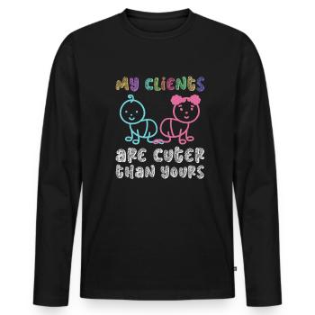 Newborn Photographer Baby Photography Saying - Men's Premium Organic Long Sleeve Shirt - black - Front - Nico (187cm)
