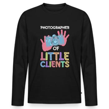 Newborn Photographer Baby Photography Saying - Men's Premium Organic Long Sleeve Shirt - black - Front - Nico (187cm)