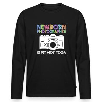 Newborn Photographer Baby Photography Saying - Men's Premium Organic Long Sleeve Shirt - black - Front - Nico (187cm)