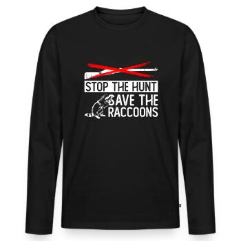 Raccoon Animal Welfare Animal Rights Activist - T-shirt manches longues Premium bio Homme - noir - Devant - Nico (187cm)