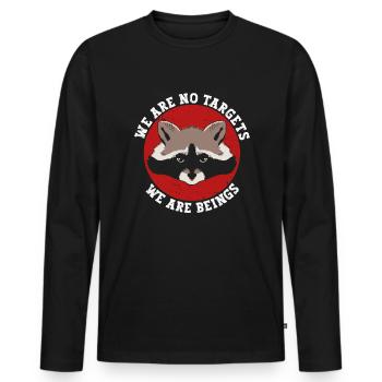 Raccoon Animal Welfare Animal Rights Activist - Men's Premium Organic Long Sleeve Shirt - black - Front - Nico (187cm)