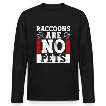 Waschbär Tierschutz Tierrecht Aktivist - Männer Premium Bio Langarmshirt - Schwarz - Vorne - Nico (187cm)