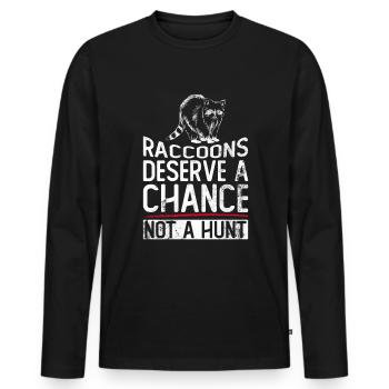 Raccoon Animal Welfare Animal Rights Activist - T-shirt manches longues Premium bio Homme - noir - Devant - Nico (187cm)