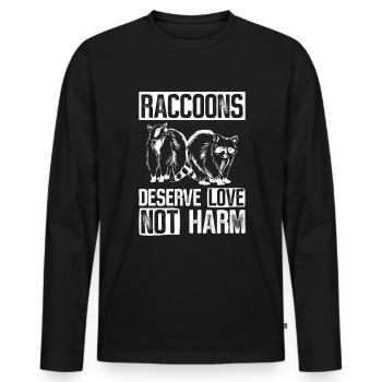 Raccoon Animal Welfare Animal Rights Activist - T-shirt manches longues Premium bio Homme - noir - Devant - Nico (187cm)