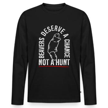 Beaver animal welfare animal rights activist rodent - Men's Premium Organic Long Sleeve Shirt - black - Front - Nico (187cm)