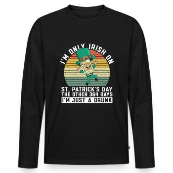 Irlande Irlandais drôle de dicton de la Saint-Patrick - T-shirt manches longues Premium bio Homme - noir - Devant - Nico (187cm)