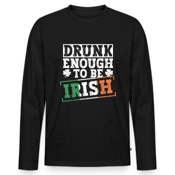 Irlande Irlandais drôle de dicton de la Saint-Patrick - T-shirt manches longues Premium bio Homme - noir - Devant - Nico (187cm)