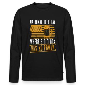 Journée de la bière Journée de la bière Amateurs de bière Buveurs de bière - T-shirt manches longues Premium bio Homme - noir - Devant - Nico (187cm)