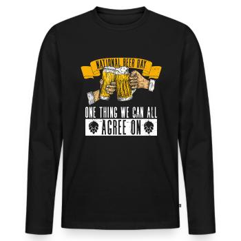 Journée de la bière Journée de la bière Amateurs de bière Buveurs de bière - T-shirt manches longues Premium bio Homme - noir - Devant - Nico (187cm)