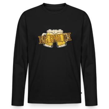 Bier Tag Tag des Bieres Bierliebhaber Biertrinker - Männer Premium Bio Langarmshirt - Schwarz - Vorne - Nico (187cm)