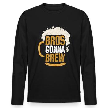 Journée de la bière Journée de la bière Amateurs de bière Buveurs de bière - T-shirt manches longues Premium bio Homme - noir - Devant - Nico (187cm)