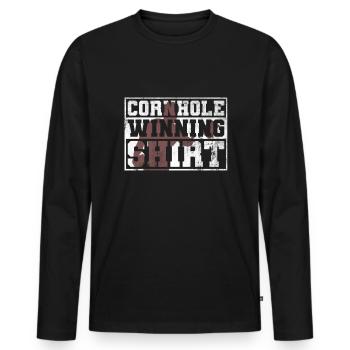 Cornhole Winning Shirt - Lustiges Cornhole - Männer Premium Bio Langarmshirt - Schwarz - Vorne - Nico (187cm)