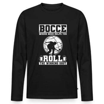 Boccia, wo das Bier dem Sieger hilft - Boccia-Ball - Männer Premium Bio Langarmshirt - Schwarz - Vorne - Nico (187cm)