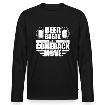 Beer break is my comeback move - Boccia ball - Men's Premium Organic Long Sleeve Shirt - black - Front - Nico (187cm)