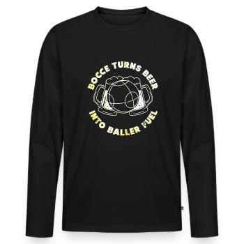 Boccia Ball Player Bocce Ball Beer - Men's Premium Organic Long Sleeve Shirt - black - Front - Nico (187cm)