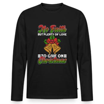 Atheist Atheism Anti Church Christmas Love - Men's Premium Organic Long Sleeve Shirt - black - Front - Nico (187cm)