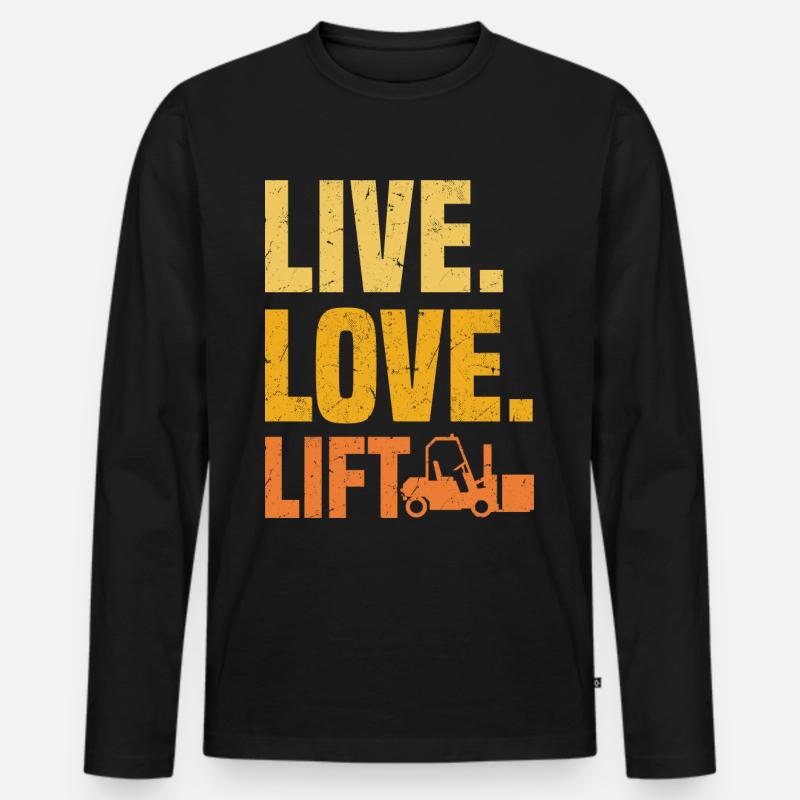 Gabelstaplerfahrer - Männer Premium Bio Langarmshirt - Schwarz