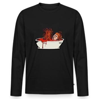 Baptism Bathtub Spaghetti - Atheist Atheism - Men's Premium Organic Long Sleeve Shirt - black - Front - Nico (187cm)