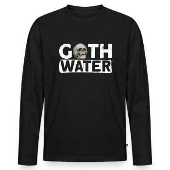 Grufti-Wasser - Grufti-Gotik - Männer Premium Bio Langarmshirt - Schwarz - Vorne - Nico (187cm)