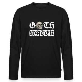 Grufti-Wasser - Grufti-Gotik - Männer Premium Bio Langarmshirt - Schwarz - Vorne - Nico (187cm)