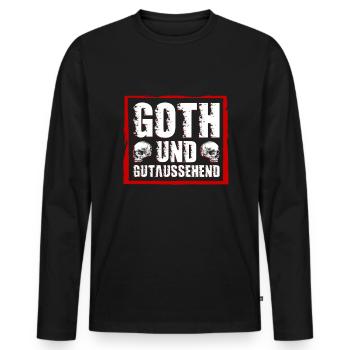 Goth und Gutaussehend - Gothic Goth Girl - Männer Premium Bio Langarmshirt - Schwarz - Vorne - Nico (187cm)