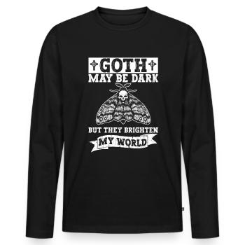 Goth sombre, mais illumine mon monde - Goth Moth - T-shirt manches longues Premium bio Homme - noir - Devant - Nico (187cm)
