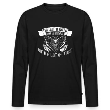 Goth Moth Gothic Grufti Emo Spruch - Männer Premium Bio Langarmshirt - Schwarz - Vorne - Nico (187cm)