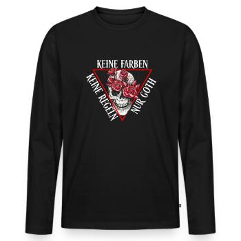 Keine Farben Keine Regeln Nur Goth - Gothic Goth - Männer Premium Bio Langarmshirt - Schwarz - Vorne - Nico (187cm)