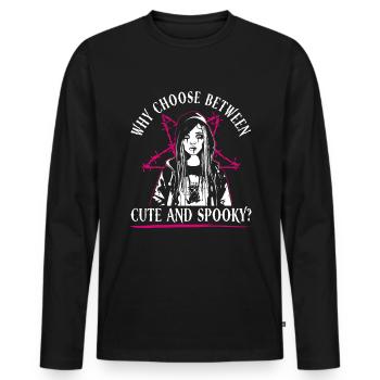 Niedlich und gruselig? - Bubble Goth Perky Goth - Männer Premium Bio Langarmshirt - Schwarz - Vorne - Nico (187cm)