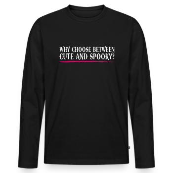 Niedlich und gruselig? - Bubble Goth Perky Goth - Männer Premium Bio Langarmshirt - Schwarz - Vorne - Nico (187cm)