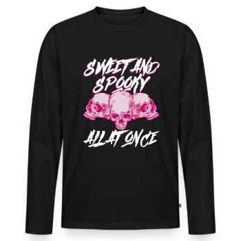 Süß und gruselig zugleich - Bubble Goth Perky Goth - Männer Premium Bio Langarmshirt - Schwarz - Vorne - Nico (187cm)