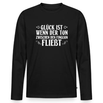 Glück Wenn Der Ton Zwischen Fingern Fließt Töpfer - Männer Premium Bio Langarmshirt - Schwarz - Vorne - Nico (187cm)