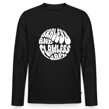 Braless And Flawless, Baby - Hippie Costume No Bra - Men's Premium Organic Long Sleeve Shirt - black - Front - Nico (187cm)