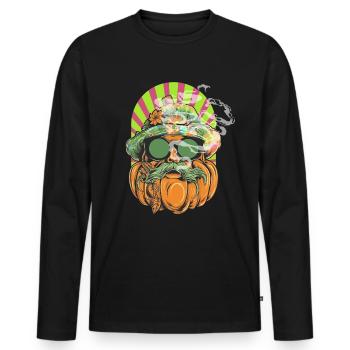 Hippie Trip Gras Cannabis Rauchen - Männer Premium Bio Langarmshirt - Schwarz - Vorne - Nico (187cm)