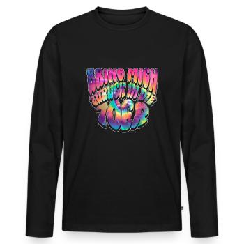 Bring Mich Zurück In Die 70er - Hippie Kostüm 70er - Männer Premium Bio Langarmshirt - Schwarz - Vorne - Nico (187cm)