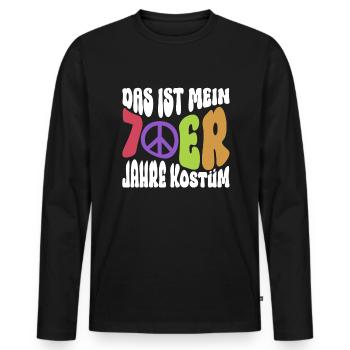 Das Ist Mein 70er Jahre Kostüm Hippie Kostüm 70er - Männer Premium Bio Langarmshirt - Schwarz - Vorne - Nico (187cm)