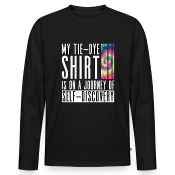 La chemise tie-dye est en voyage de découverte de soi - Hippie - T-shirt manches longues Premium bio Homme - noir - Devant - Nico (187cm)