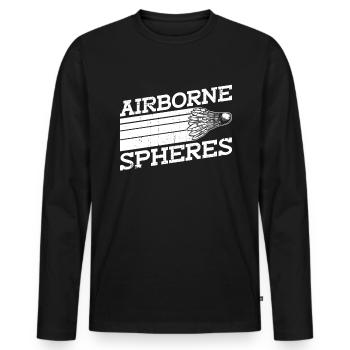 Kugeln in der Luft - Lustiges Badminton - Männer Premium Bio Langarmshirt - Schwarz - Vorne - Nico (187cm)