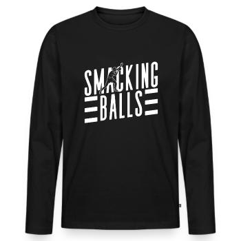 Clapping Balls - Funny Ping Pong - Men's Premium Organic Long Sleeve Shirt - black - Front - Nico (187cm)