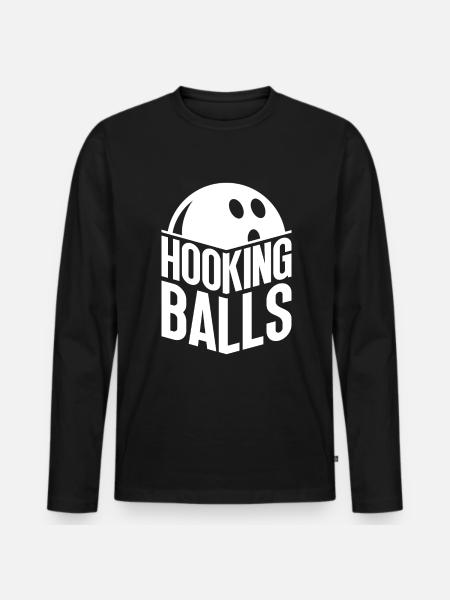 Hooking Balls - Funny Bowling - Men's Premium Organic Long Sleeve Shirt - black